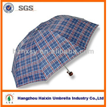 Günstige Check Design Standard Regenschirm Größe Polyester 3 Falten Regenschirm